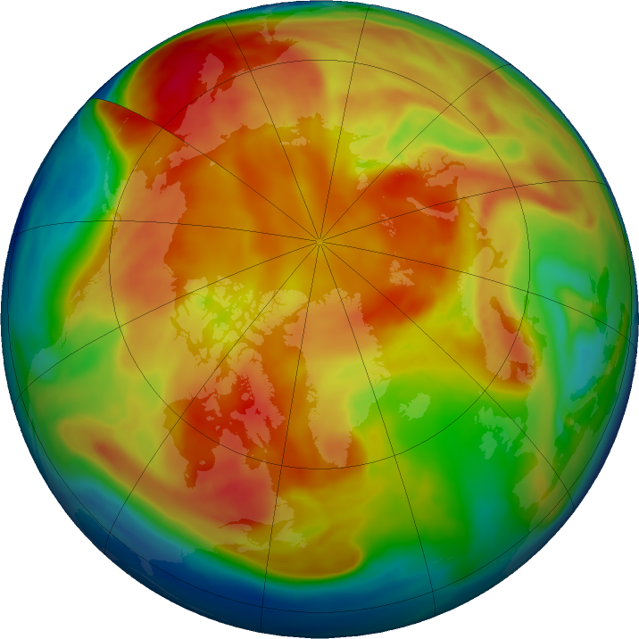 Arctic ozone map for 19 February 2019